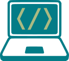  Vektor-Symbolbild eines Laptops mit Code